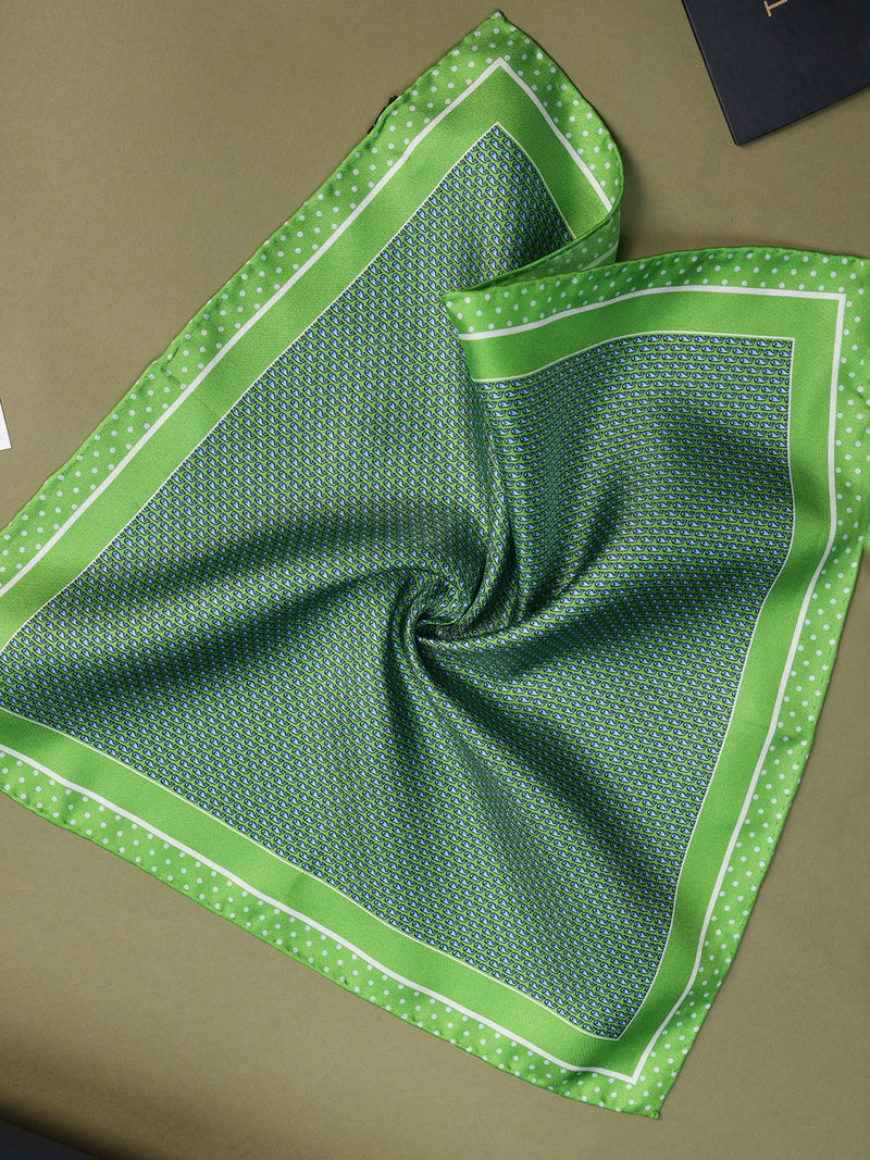 Green Shark Silk Pocket Square