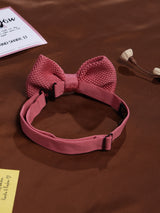 Pink Solid Knitted Bowtie