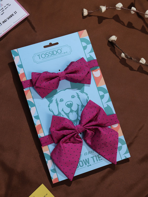 Pink Dot Bowtie Set for Men and Dogs