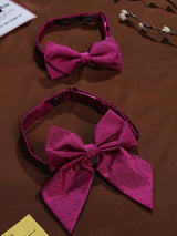 Pink Dot Bowtie Set for Men and Dogs