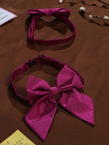 Pink Dot Bowtie Set for Men and Dogs