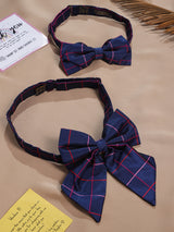 Blue Check Bowtie Set for Men and Dogs