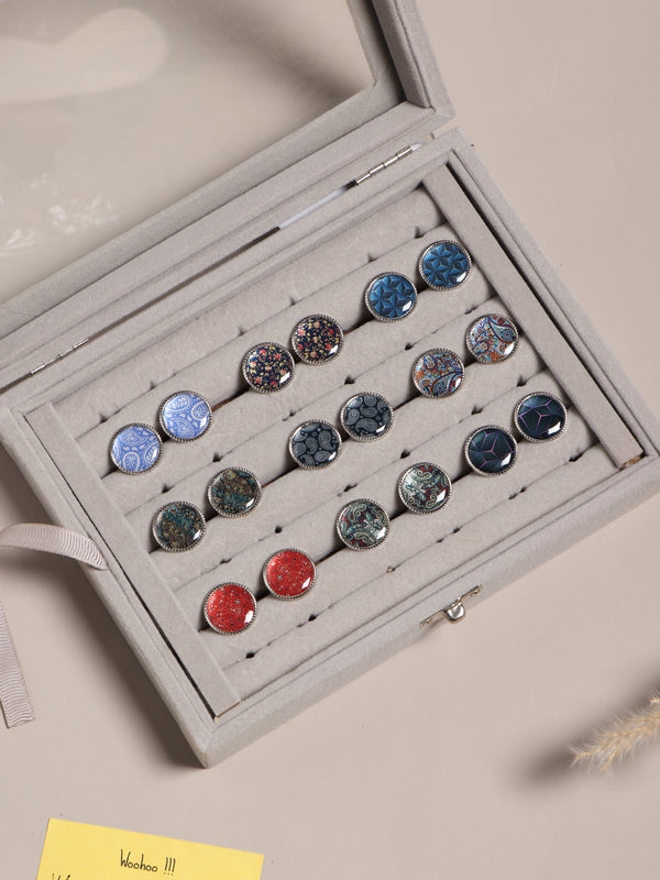 Tossido’s Nine-Pair Enamel Cufflink Collection