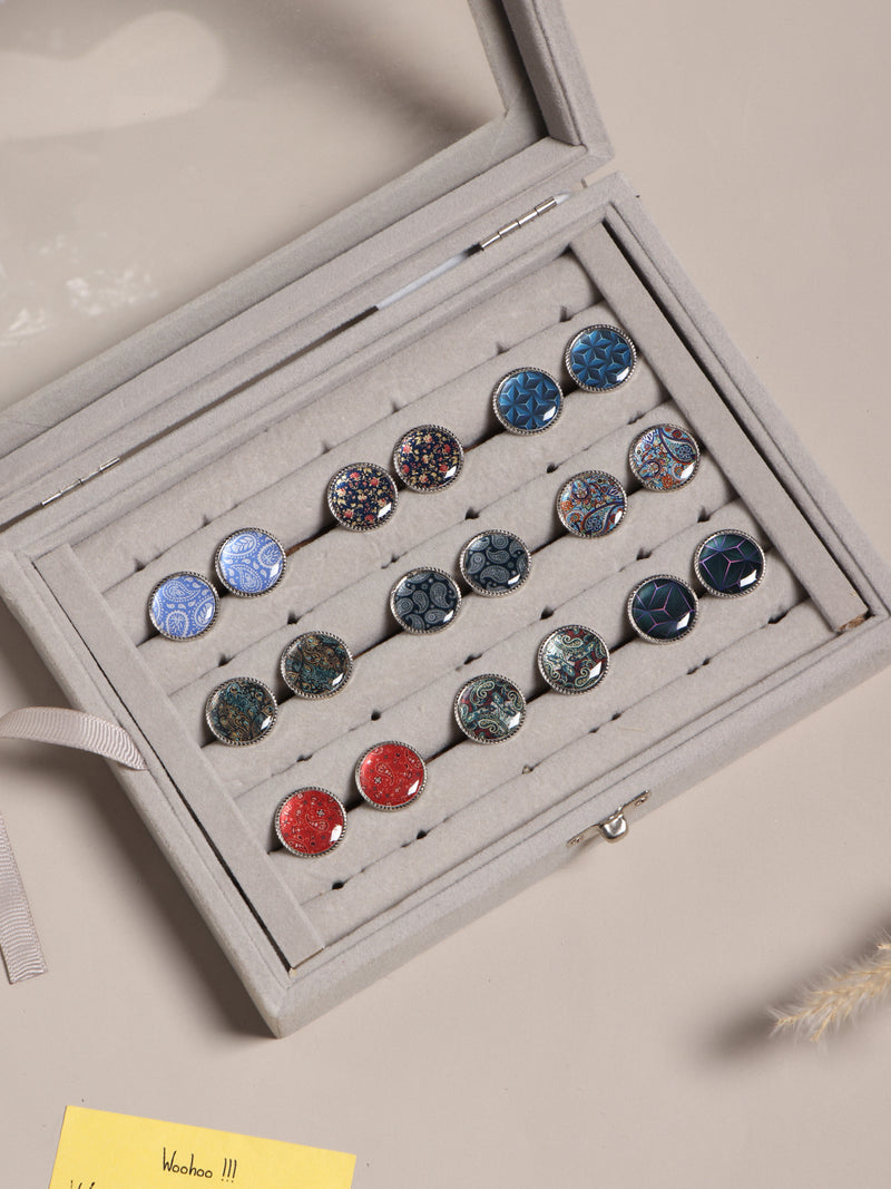 Tossido’s Nine-Pair Enamel Cufflink Collection