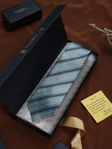 Teal Stripe Woven Necktie