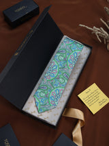 Green Paisley Printed Necktie