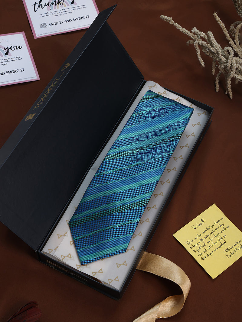 Blue Stripe Woven Necktie