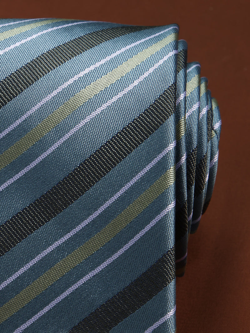 Teal Stripe Woven Necktie