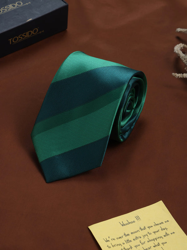 Green Stripe Woven Necktie