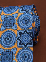 Blue Geometric Printed Necktie