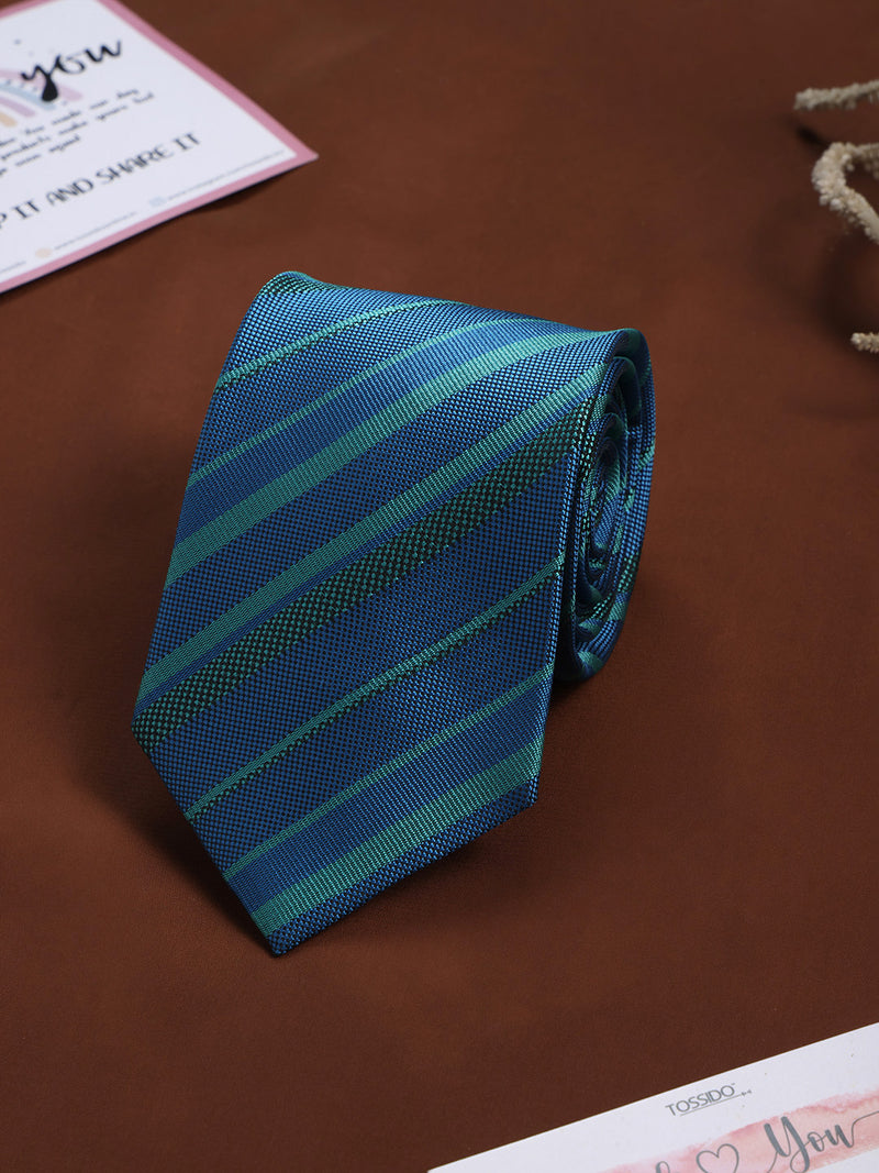 Blue Stripe Woven Necktie