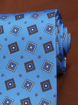 Blue Geometric Printed Necktie