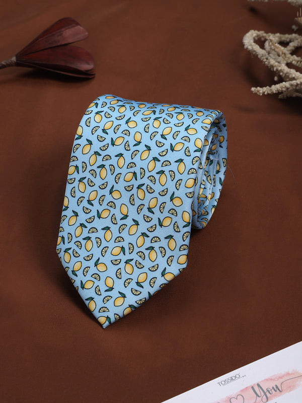 Blue Lemon Printed Necktie