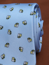 Blue Bee Printed Necktie