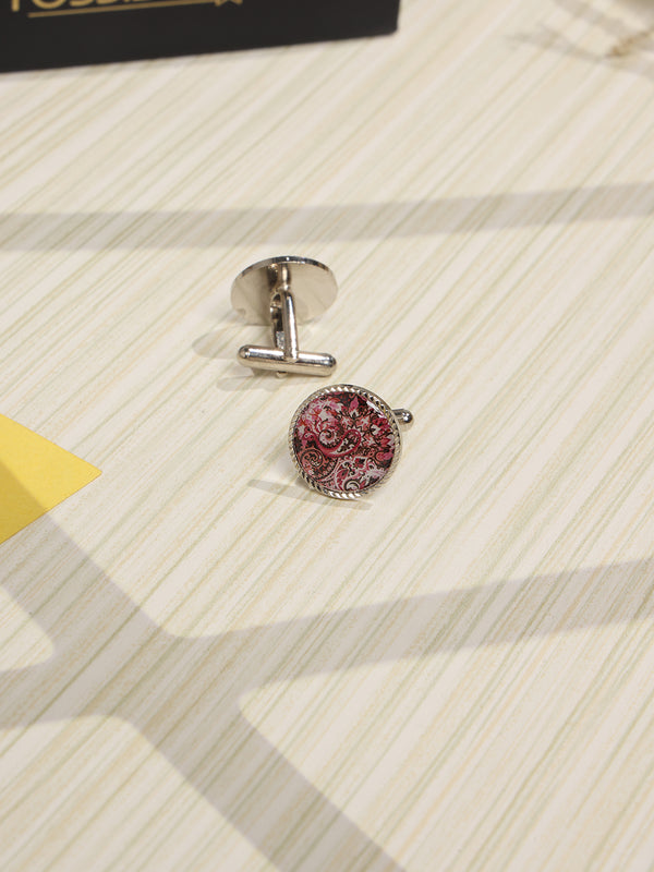Pink Paisley Cufflinks