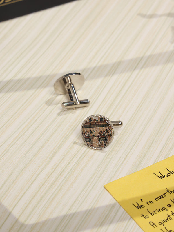 Beige Elephant Cufflinks