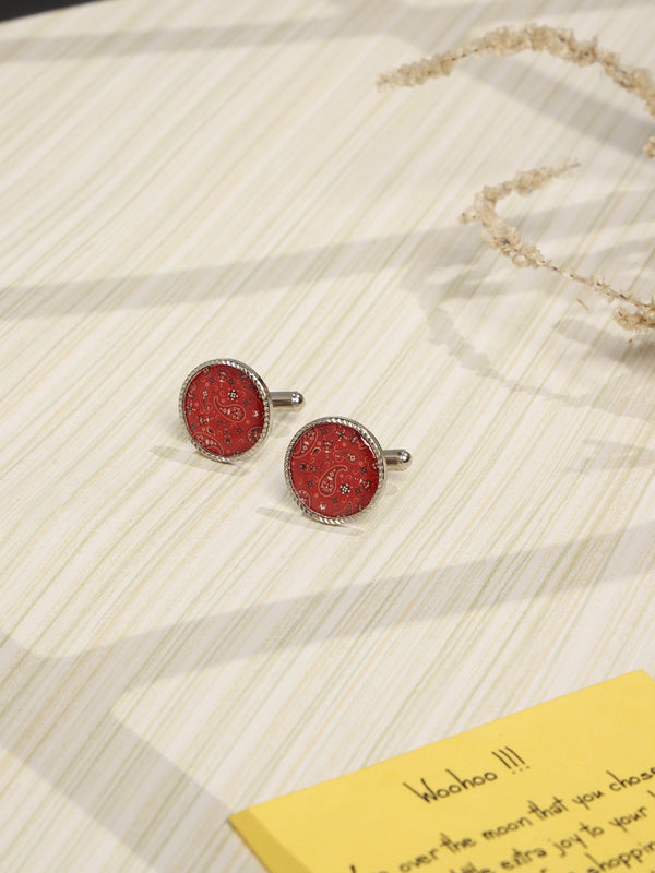Red Paisley Cufflinks