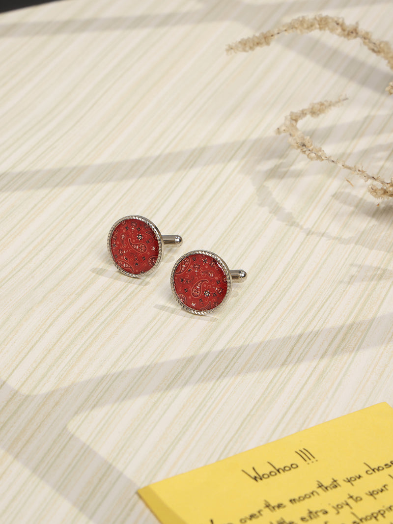 Red Paisley Cufflinks
