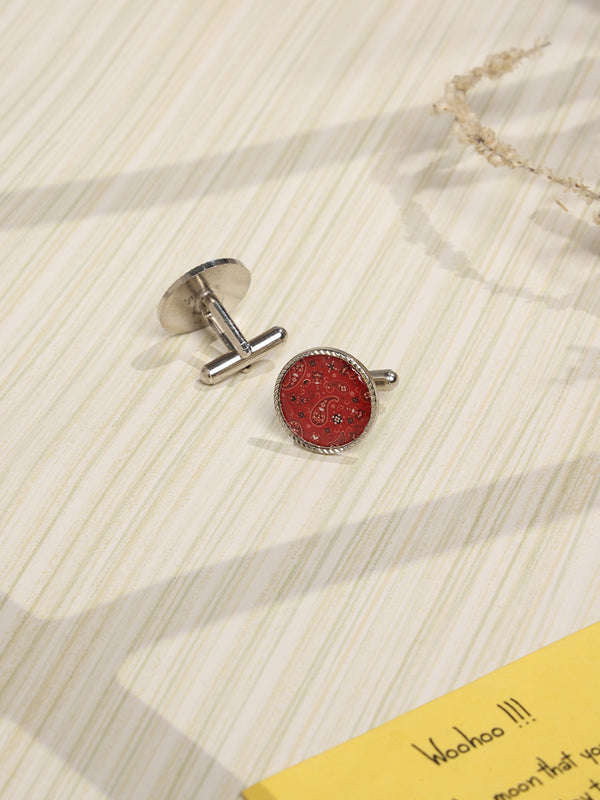 Red Paisley Cufflinks
