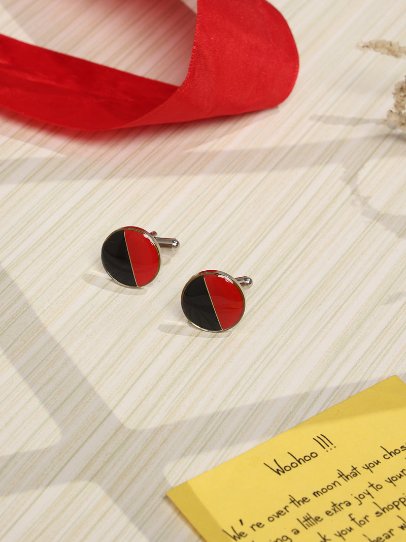 Red & Black Geometric Cufflinks