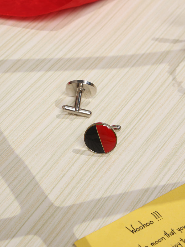 Red & Black Geometric Cufflinks