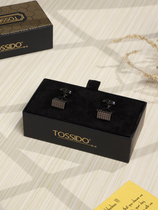 Black Geometric Cufflinks