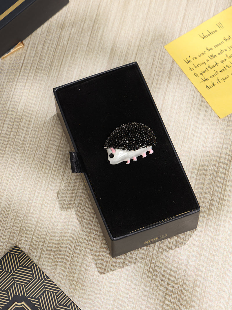 Black Hedgehog Brooch