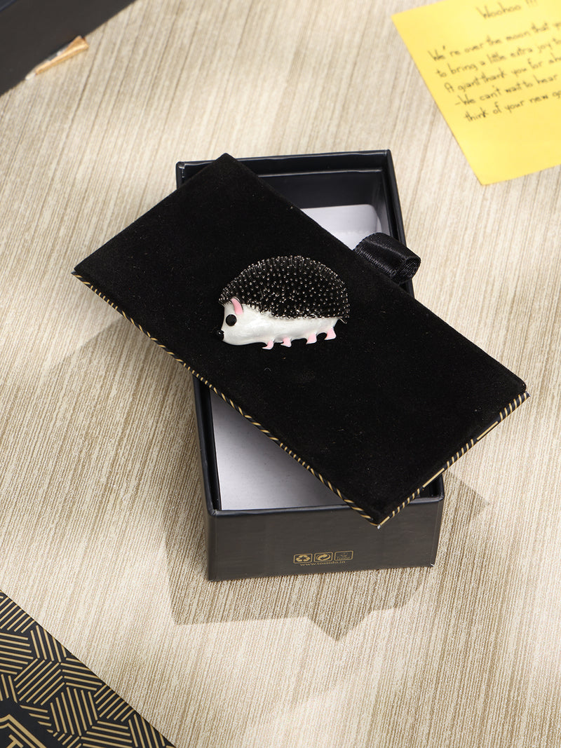 Black Hedgehog Brooch