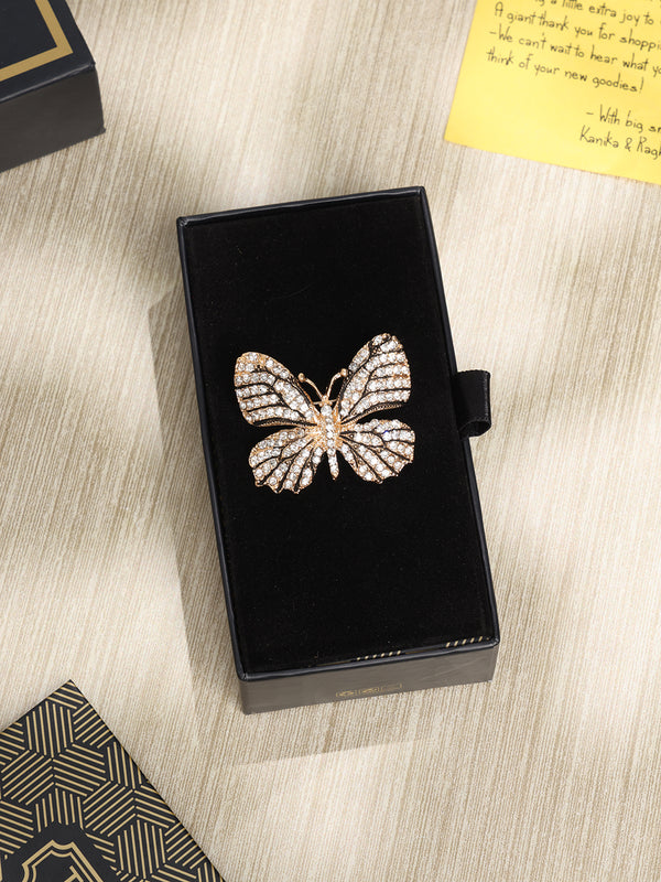 Black & Gold Butterfly Brooch