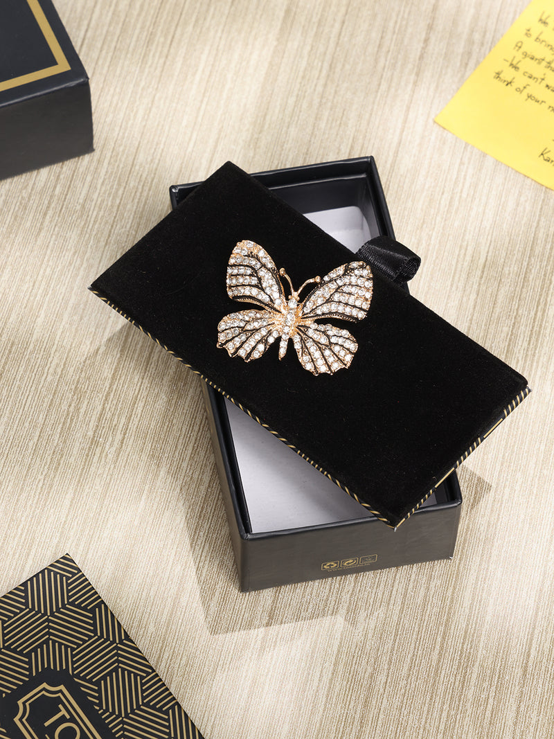 Black & Gold Butterfly Brooch