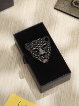 Grey Leopard Brooch