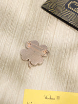 Black & Gold Leaf Clover Brooch