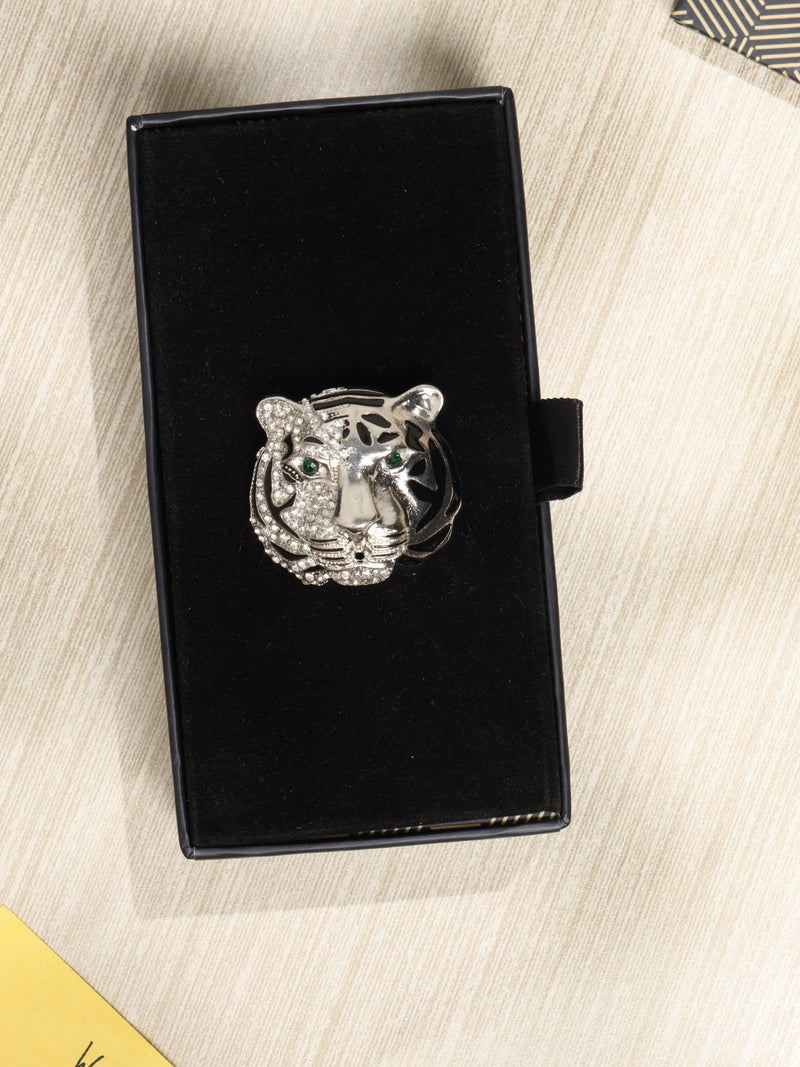 Silver Tiger Brooch