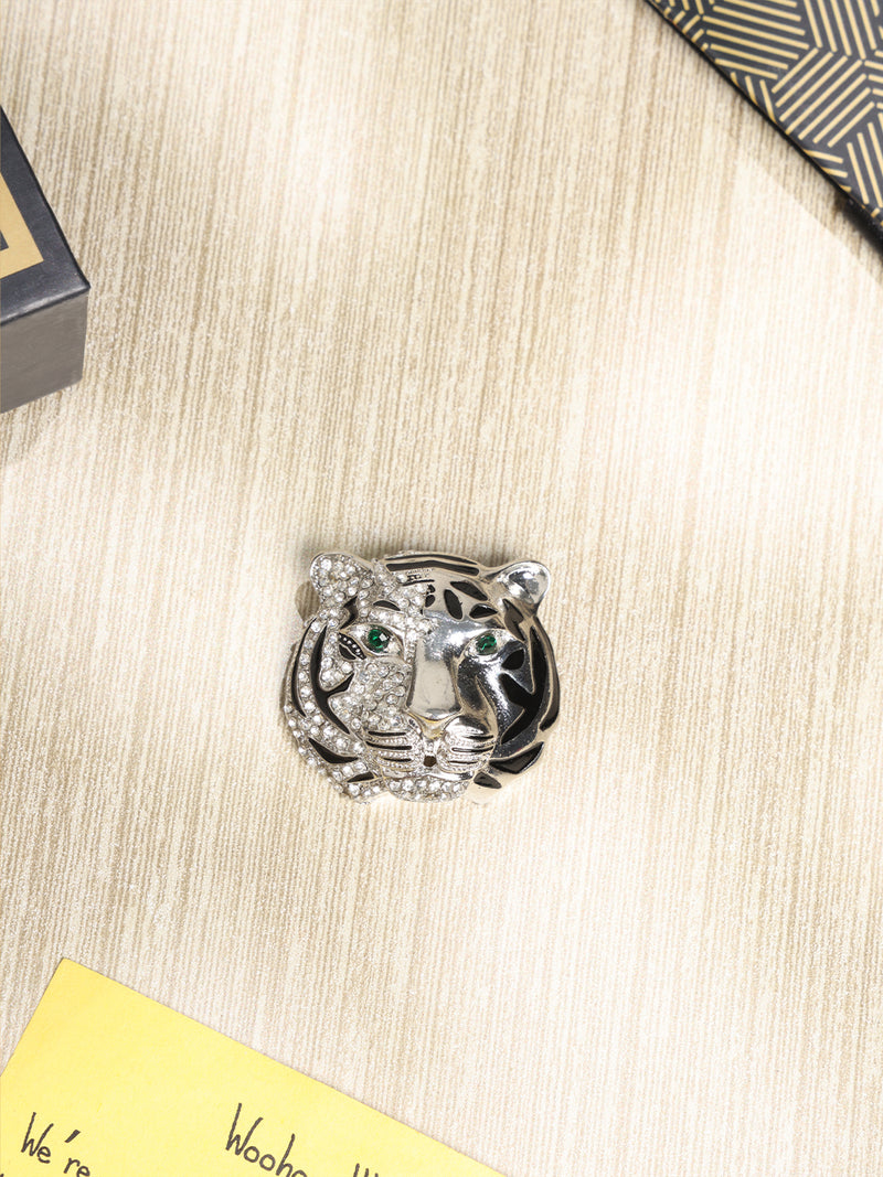 Silver Tiger Brooch