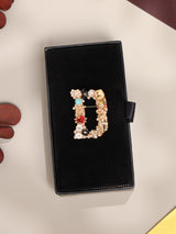 Multicolor Alphabet D Brooch
