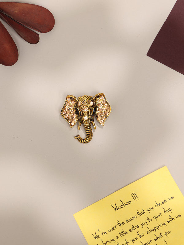 Bronze Metal Ganesh Brooch