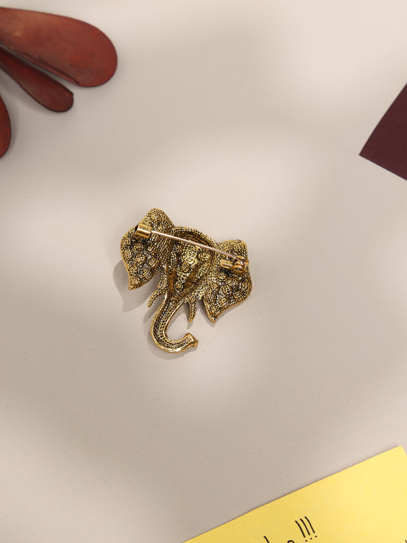 Bronze Metal Ganesh Brooch