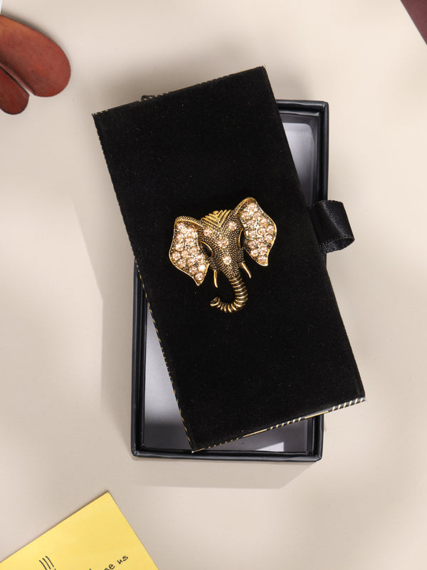 Bronze Metal Ganesh Brooch