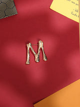 Golden Alphabet M Brooch