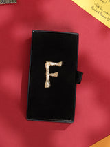 Golden Alphabet F Brooch
