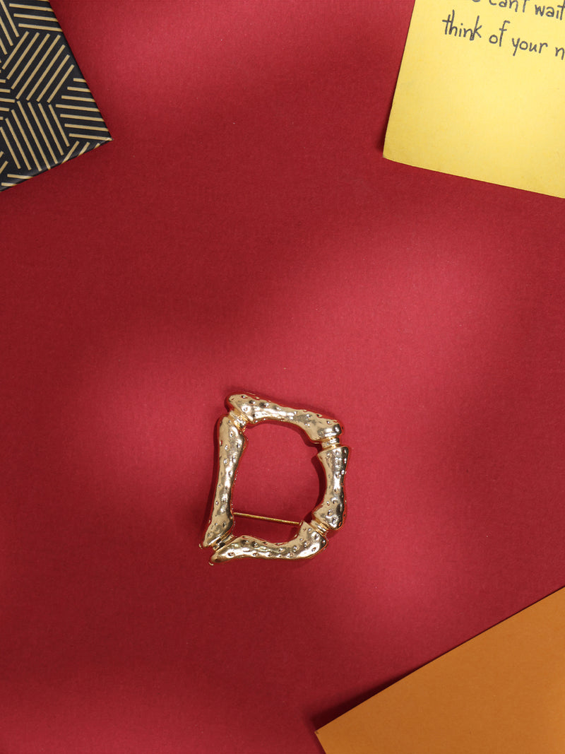 Golden Alphabet D Brooch