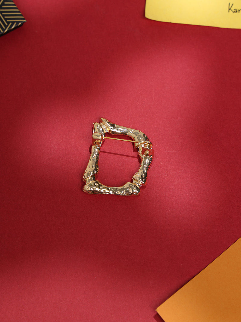 Golden Alphabet D Brooch