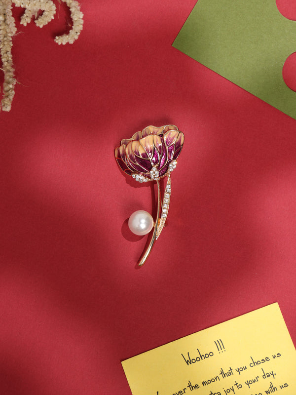 Pink Lotus Brooch
