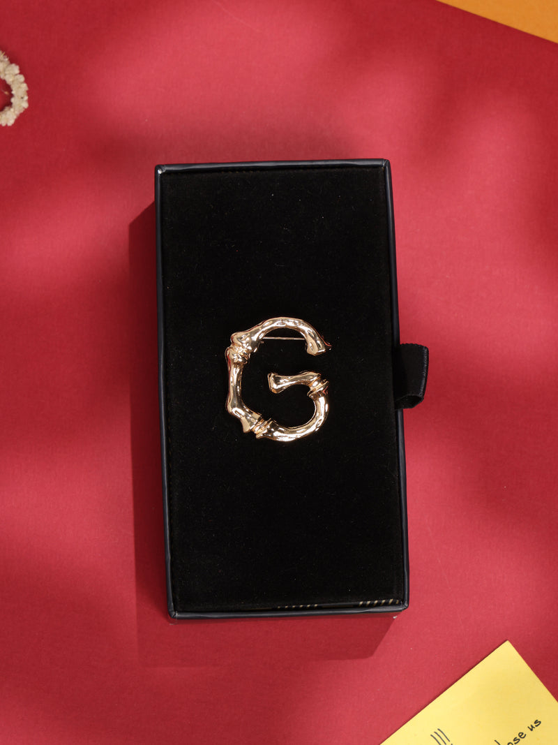 Golden Alphabet G Brooch