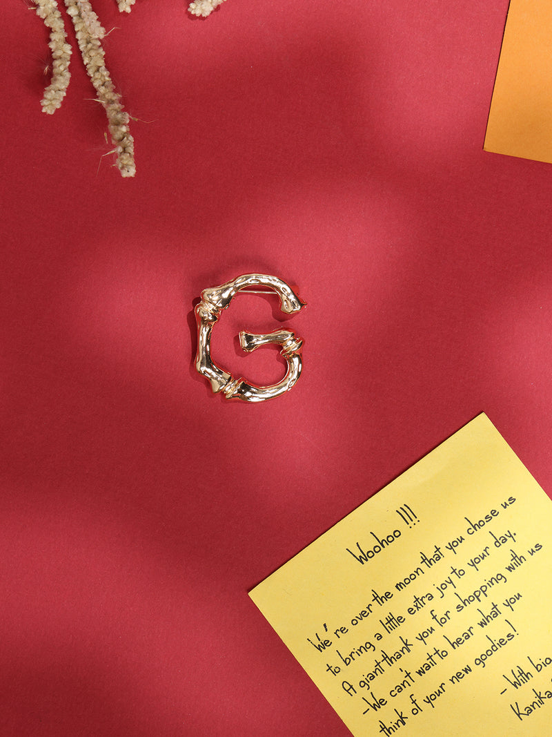 Golden Alphabet G Brooch