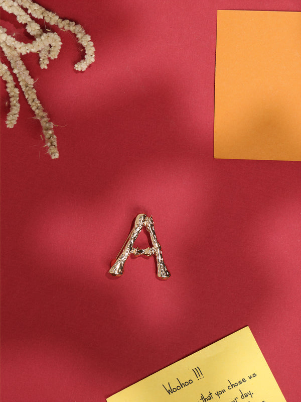 Golden Alphabet A Brooch