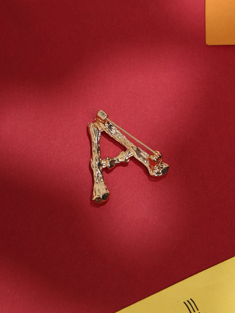 Golden Alphabet A Brooch