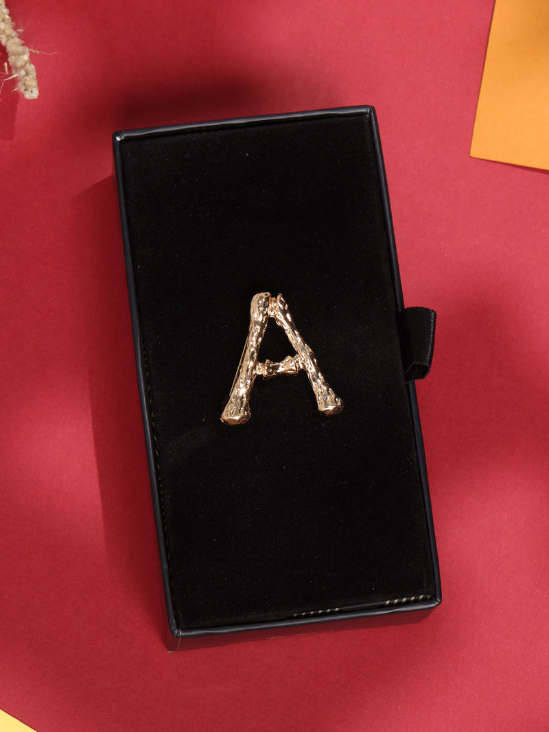 Golden Alphabet A Brooch