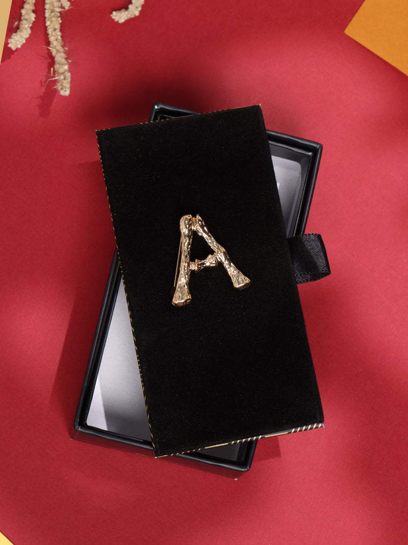 Golden Alphabet A Brooch