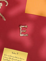 Golden Alphabet E Brooch